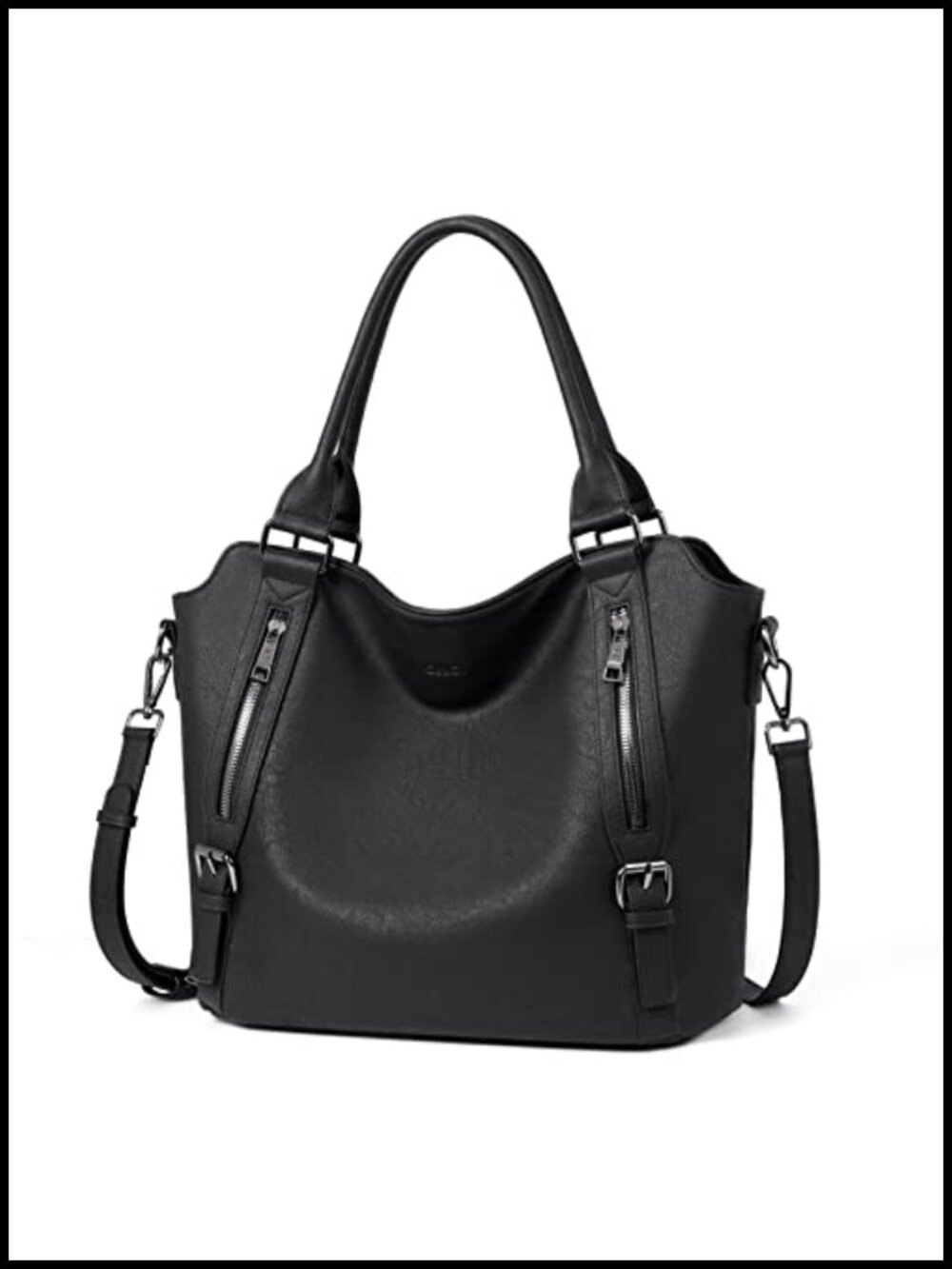 Vegan Leather Large Hobo Bag with Multiple Pockets and Adjustable Strap